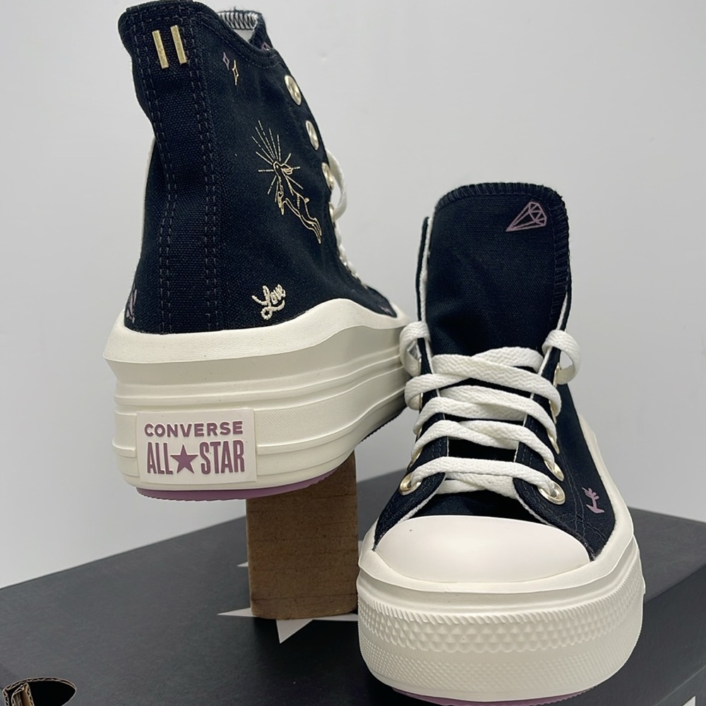 Converse WMNS Black High-Top Sneakers Platform A07136C
CTAS MOVE HI
BLACK/DREAMY - Picture 8 of 16